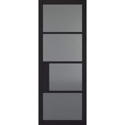 Chelsea Black Primed 4 Tinted Glazed Light Panels Interior Door - 1981mm x 762mm - LPD Doors
