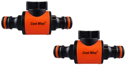 Cost Wise Snap On Male-Male In Line Valve Black/Orange