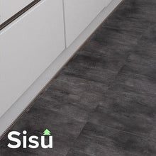 Load image into Gallery viewer, SISU Black Slate Grey Click Vinyl Flooring Tiles - 305mm x 610mm (10 Pack) - EnviroBuild
