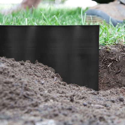 Wavy Plastic Garden Lawn Edging, H=15CM, L=9M, Black - Best4Trade-Retail Garden tools & Accesories
