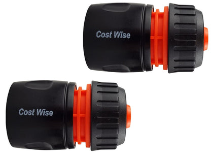 Female Hose Connector, 1/2" or 5/8" Hose, Black/Orange - Best4Trade-Retail Garden watering