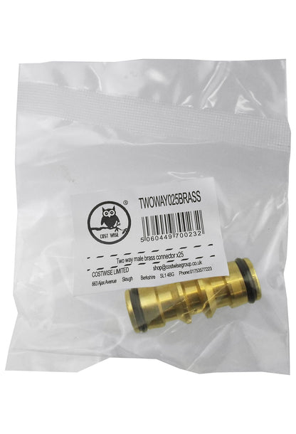 Two Way Male Snap-On Connector Brass