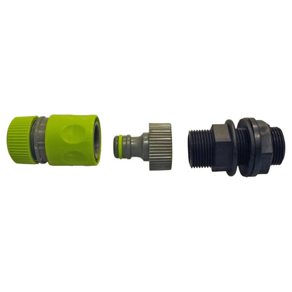 Water Butt Kit 1” BSPM with Quick Adaptor and Hose Connector (Lime) - Best4Trade-Retail Garden watering