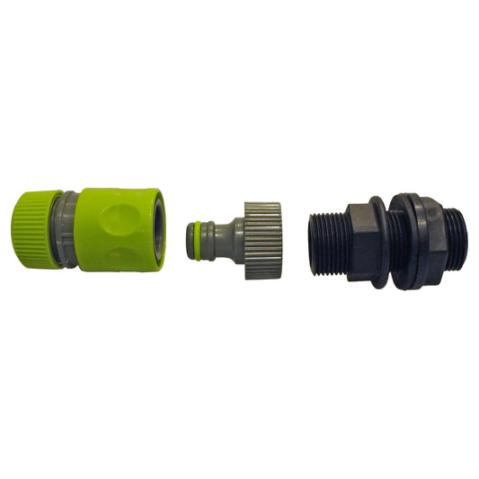 Water Butt Kit 1” BSPM with Quick Adaptor and Hose Connector (Lime) - Best4Trade-Retail Garden watering