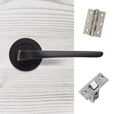 Carina Matt Black Handle Hardware Pack Privacy - LPD Doors