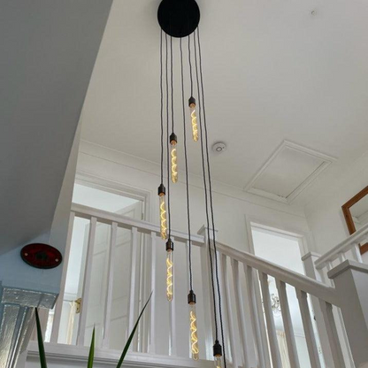 Spiral Cascade Chandelier | Stairwell & High Ceiling Lighting UK