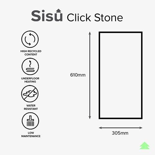 SISU Black Slate Grey Click Vinyl Flooring Tiles - 305mm x 610mm (10 Pack) - EnviroBuild
