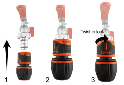 Cost Wise Click and Lock Hose Connector 1/2"-3/4" Hose - Best4Trade-Retail Garden watering