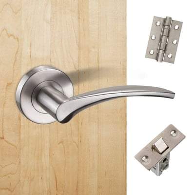Corvus Satin Chrome Handle Hardware Pack Privacy - LPD Doors