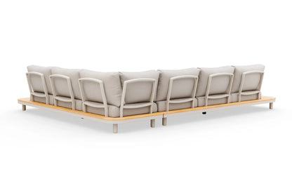 Cove 7 Seater Corner Garden Sofa Set | Solid Acacia Wood & Olefin Cushions