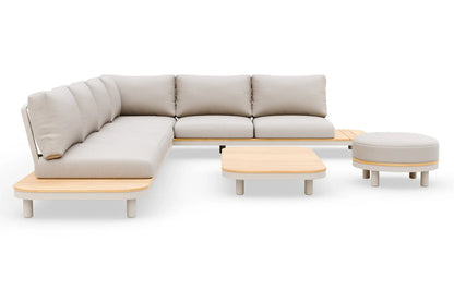 Cove 7 Seater Corner Garden Sofa Set | Solid Acacia Wood & Olefin Cushions