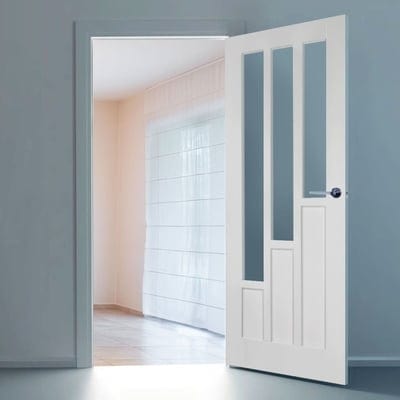 Coventry White Primed 3 Glazed Clear Light Panels - 1981mm x 610mm - LPD Doors