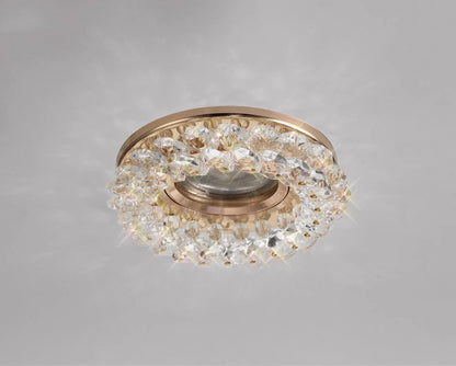 Crystal Cluster Downlight Round Rim Only French Gold/Clear