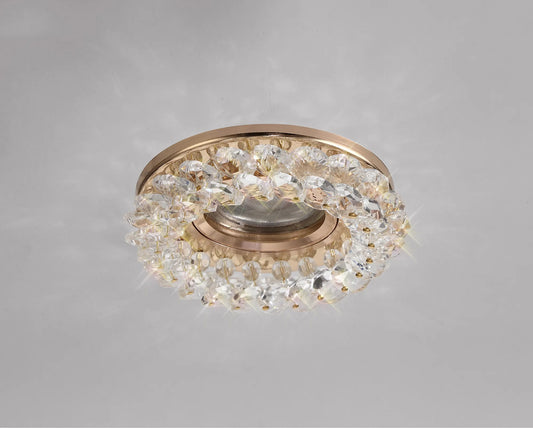 Crystal Cluster Downlight Round Rim Only French Gold/Clear