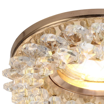 Crystal Cluster Downlight Round Rim Only French Gold/Clear