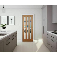 Load image into Gallery viewer, Modern 3 Panel Panel Oak Clear Glazed Unfinished Internal Door - All Sizes - Doors4less
