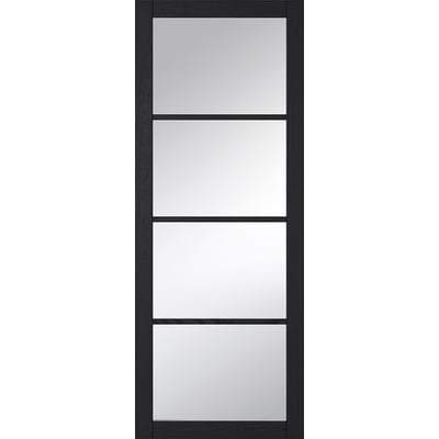 Soho Dark Charcoal 4 Glazed Clear Light Panels Pre-Finished Internal Door - 1981mm x 686mm - LPD Doors