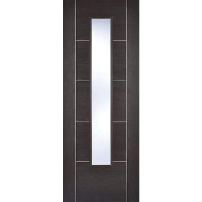 Vancouver Dark Grey Laminated 1 Glazed Clear Light Panel Interior Door - 1981mm x 762mm - LPD Doors