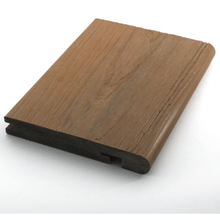Load image into Gallery viewer, RynoTerrace Signature Mahogany Capped Composite Bullnose Deck Board Sample - Ryno Outdoor &amp; Garden
