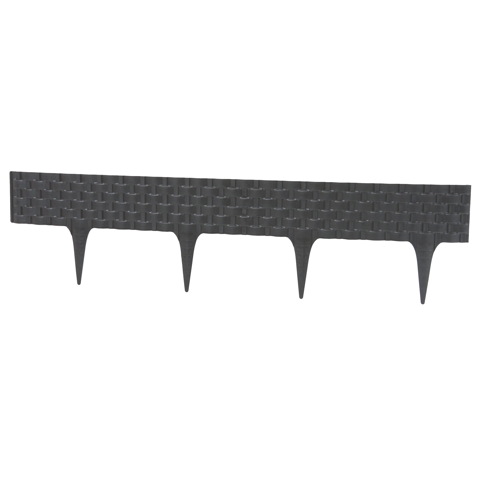 Lawn Edging, Plastic Palisade Rattan Effect, 2.4m, Deep Grey - Best4Trade-Retail Garden tools & Accesories