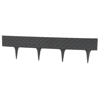 Lawn Edging, Plastic Palisade Rattan Effect, 2.4m, Deep Grey - Best4Trade-Retail Garden tools & Accesories