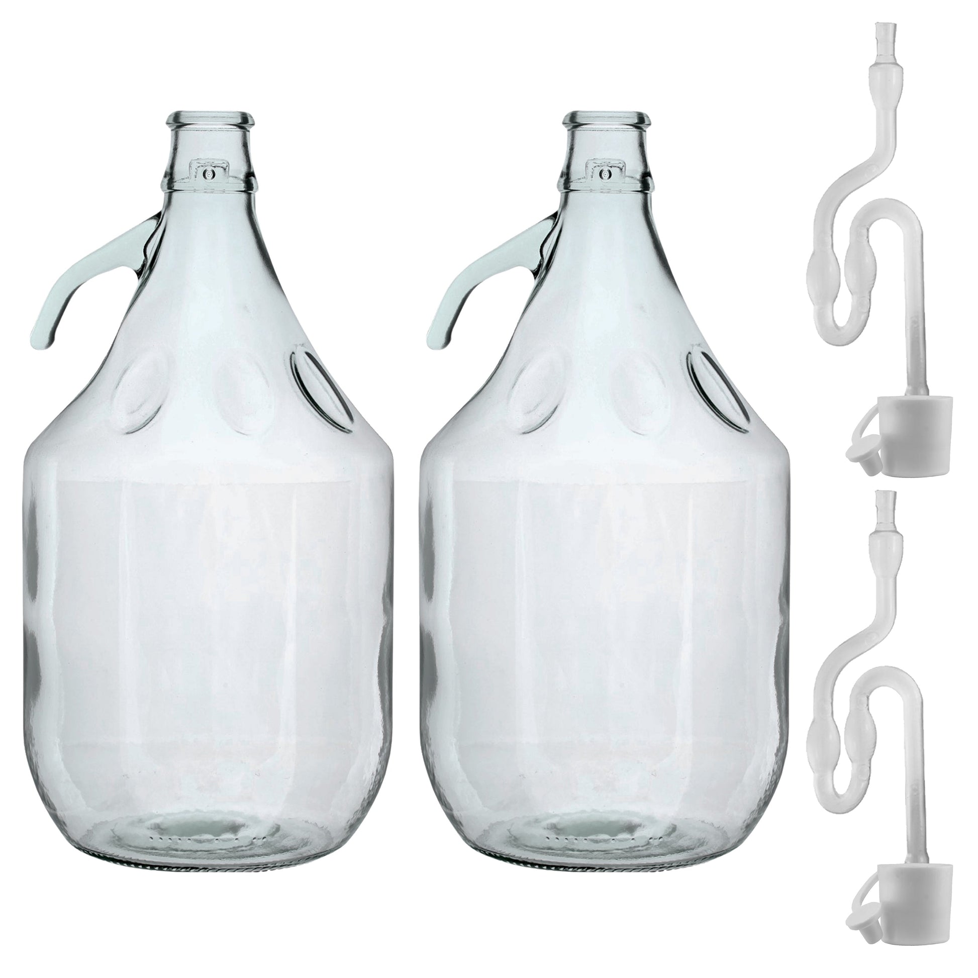 Glass Demijohn 5L 2 Pack Plain With Airlock & Bung - Best4Trade-Retail Costwise Home Brewing