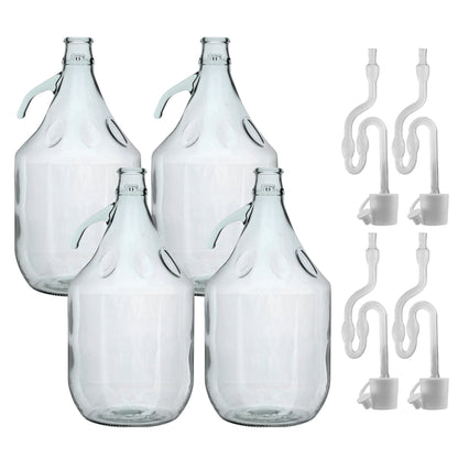 Glass Demijohn 5L 4 Pack Plain With Airlock & Bung - Best4Trade-Retail Costwise Home Brewing