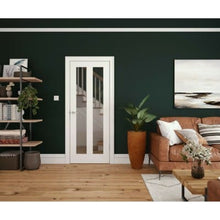 Load image into Gallery viewer, Shaker 2 Panel White Primed Glazed Internal Door - All Sizes
