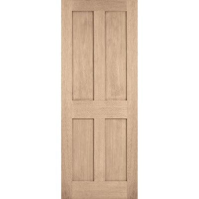 LPD London Oak Pre-Finished 4 Panel Internal Door - All Sizes - Build4less