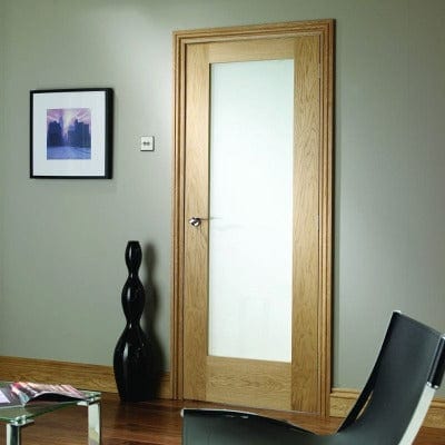 XL Joinery Pattern 10 Pre-Finished Internal Oak Door with Obscure Glass 1981 x 686 x 35mm - XL Joinery