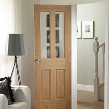 Load image into Gallery viewer, LPD London Oak Pre-Finished 2 Clear Light Panels Internal Door - All Sizes - LPD Doors
