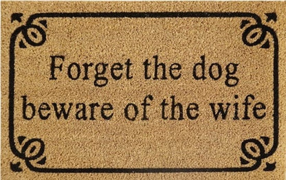 Doormat 60cm x 40cm - 'Forget The Dog Beware Of The Wife' - Best4Trade-Retail Garden watering