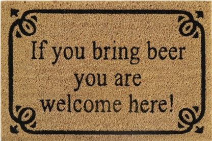 Doormat 60cm x 40cm - 'If You Bring Beer You Are Welcome Here!' - Best4Trade-Retail Garden watering