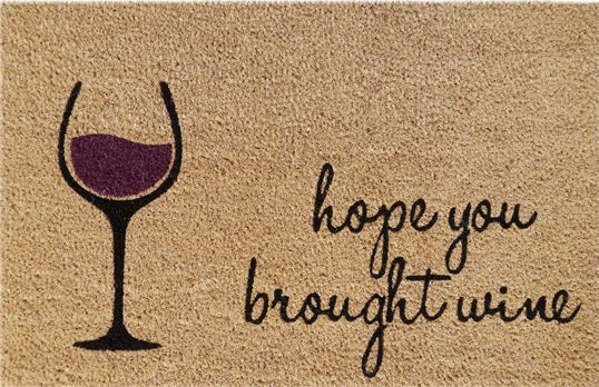 Doormat 60cm x 40cm - 'Hope You Brought Wine' - Best4Trade-Retail Garden watering