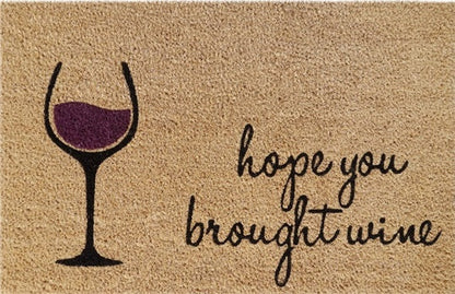 Doormat 60cm x 40cm - 'Hope You Brought Wine' - Best4Trade-Retail Garden watering