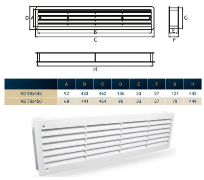 Door Louvre Vent KD 70mm—450mm - Best4Trade-Retail
