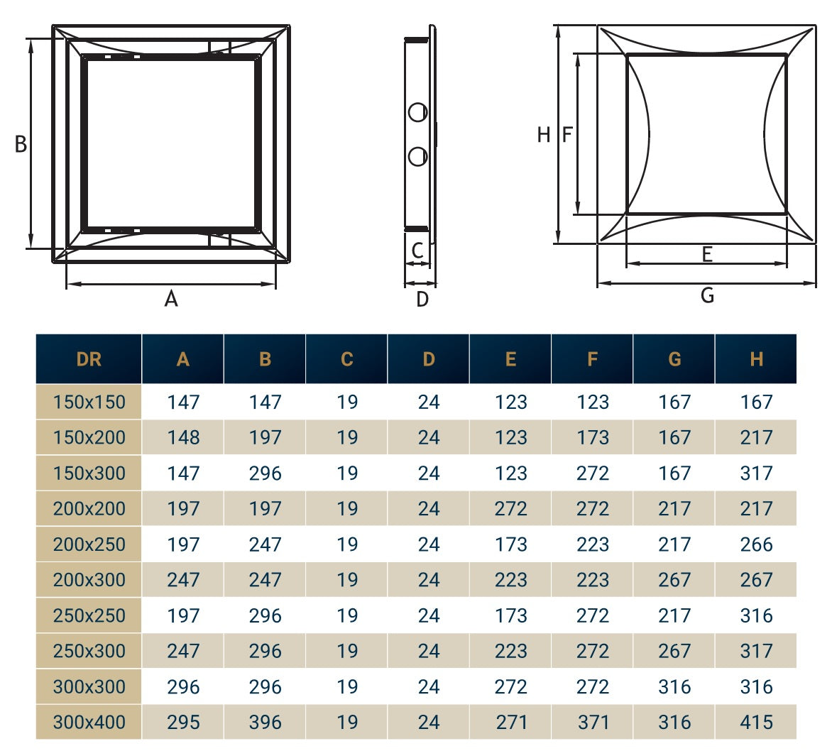 Access Panel Door PP, White 300mm x 300mm - Best4Trade-Retail