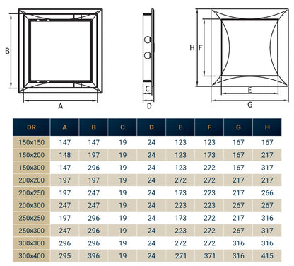 Access Panel Door PP, White 300mm x 300mm - Best4Trade-Retail