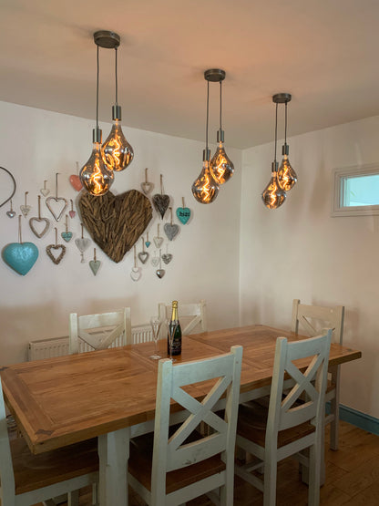 Double Cluster Pendant Light | 2 Drop Kitchen Island, Hallway & Dining Lighting UK