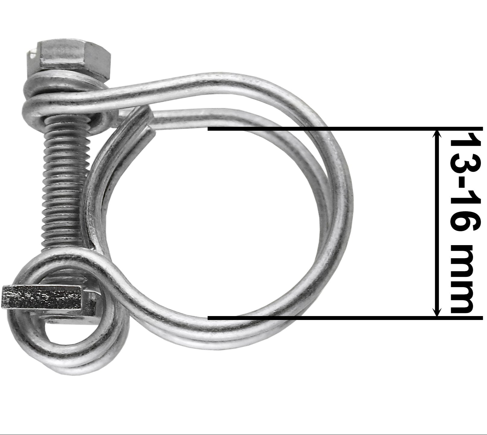 Double Wire Hose Clamp Galvanised 13mm-16mm - Best4Trade-Retail Tech Hose & Fittings