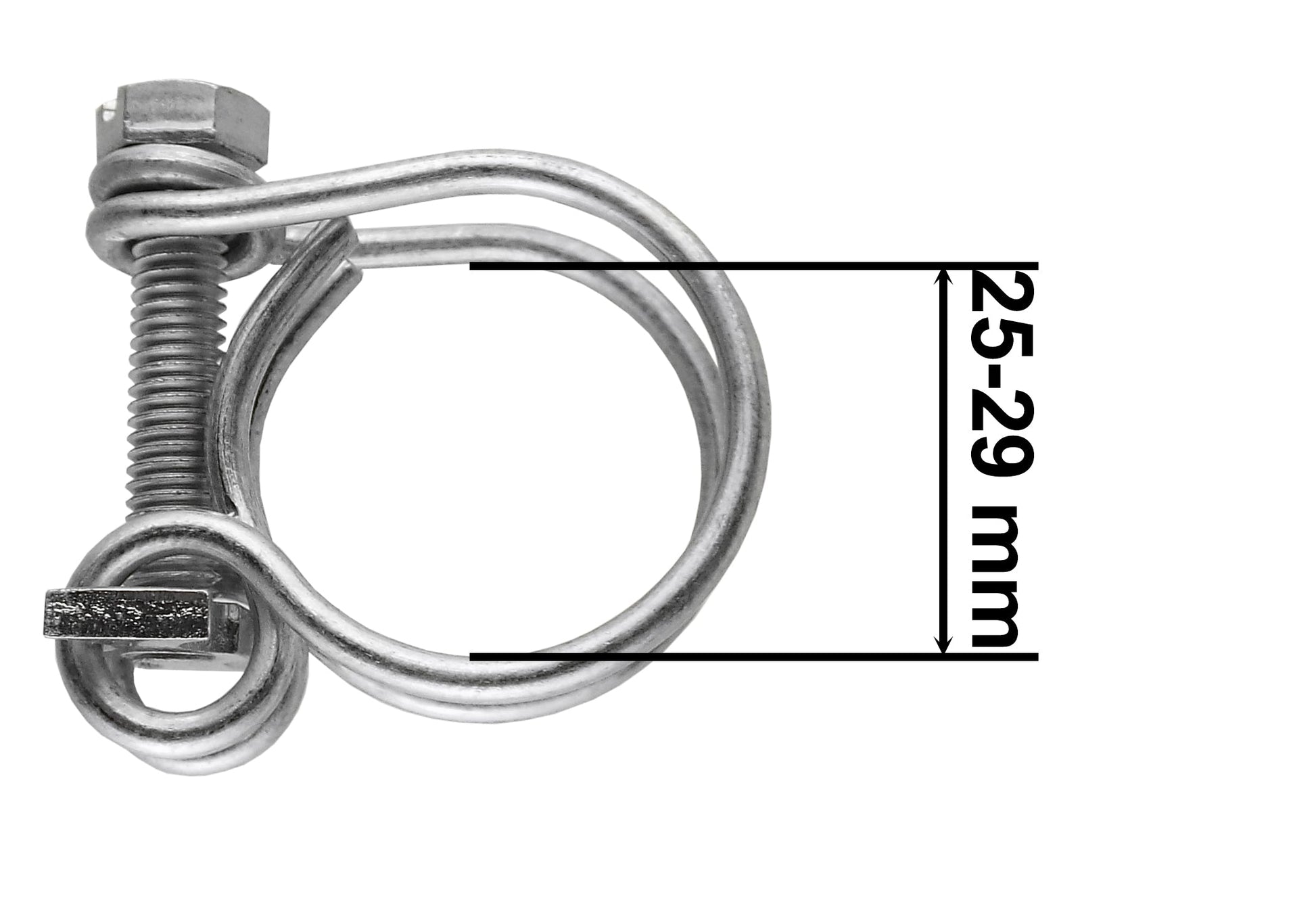 Double Wire Hose Clamp Galvanised 25mm-29mm - Best4Trade-Retail Tech Hose & Fittings
