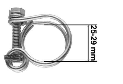 Double Wire Hose Clamp Galvanised 25mm-29mm - Best4Trade-Retail Tech Hose & Fittings