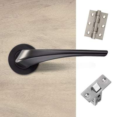 Draco Matt Black Handle Hardware Pack Standard - LPD Doors