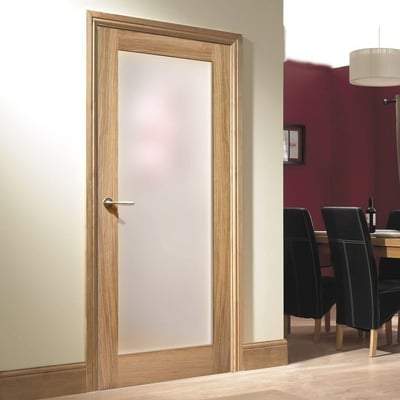 Oak Pattern 10 - 1 Glazed Frosted Light Panel Un-Finished Internal Door - 1981mm x 686mm - LPD Doors