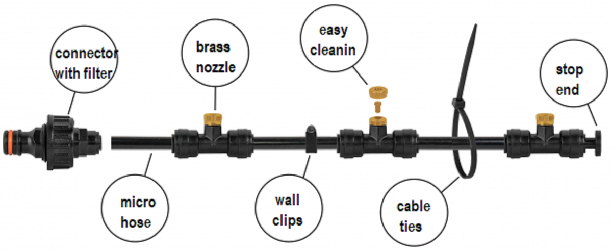 Garden Water Mist Kit, Black/Orange, 15m - Best4Trade-Retail Garden watering