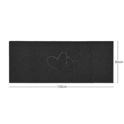 "Double Heart" Embossed Loofah Textured Spaghetti Doormat