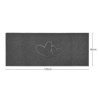 "Double Heart" Embossed Loofah Textured Spaghetti Doormat