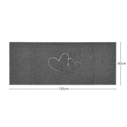 "Double Heart" Embossed Loofah Textured Spaghetti Doormat