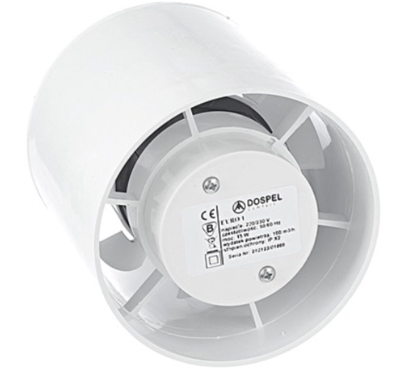 Euro 1 In Line Bathroom Fan 100mm - Best4Trade-Retail