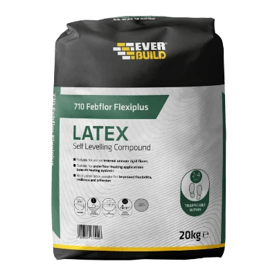 Everbuild 710 Febflor Flexiplus Latex Floor Self Levelling Compound x 20Kg (Grey) - Everbuild